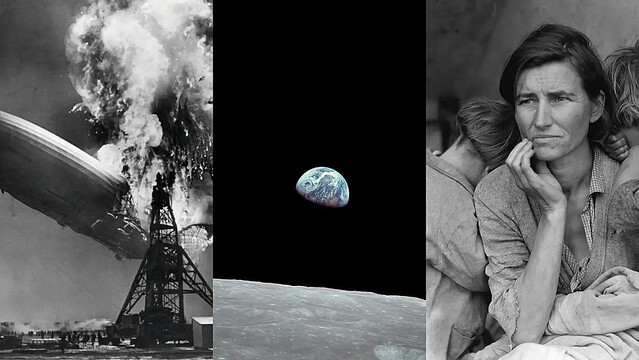人類初の核実験、月から見た地球の写真、飛行船の爆破事故…歴史的写真を記録したカメラの機種とともに振り返る