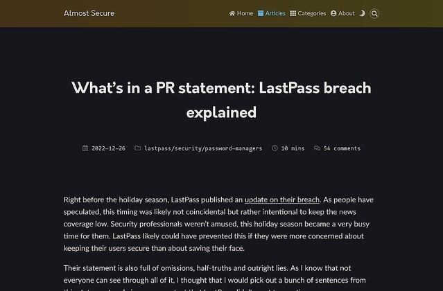 LastPassの情報漏洩報告は不誠実、研究者が問題点を指摘