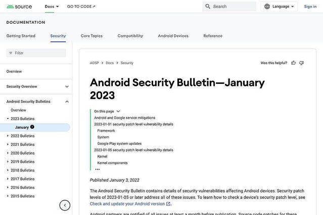 Google、Androidの脆弱性に関する2023年1月のセキュリティ情報公開