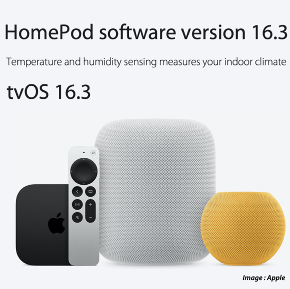 HomePodソフトウェアバージョン16.3、tvOS16.3が公開