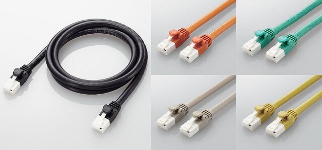 エレコム、接続先がわかりやすい5色のLANケーブル – 長さ1〜5mを用意