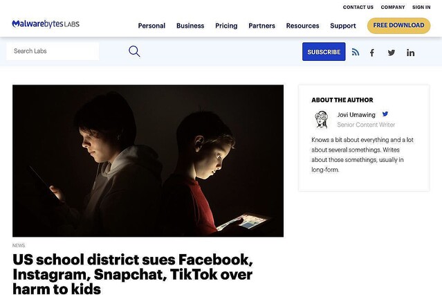 米公立学校がFacebookやYouTube、TikTokの運営企業を提訴