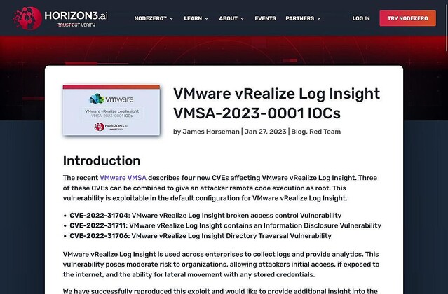 VMware vRealize Log Insightの緊急脆弱性、PoC公開前にアップデートを