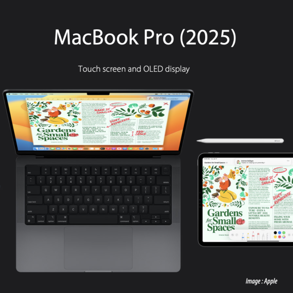 MacBook Pro（2025）が採用？タッチスクリーン一体型OLEDが発表