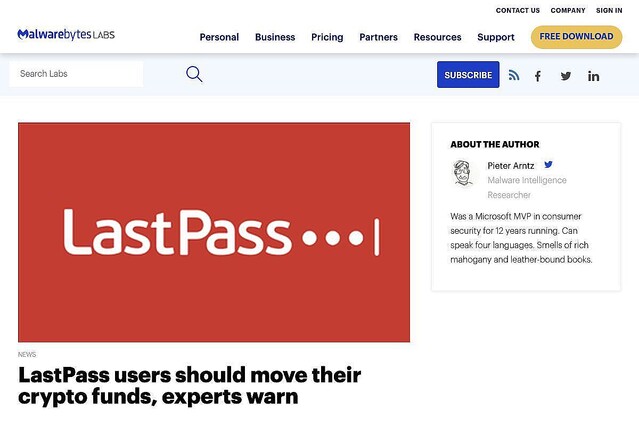 セキュリティ専門家、LastPassユーザーに対し暗号資産を移動するよう警告