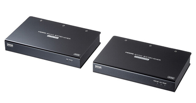 キーボード、マウス、HDMI信号をLANケーブル1本で延長できるKVMエクステンダー