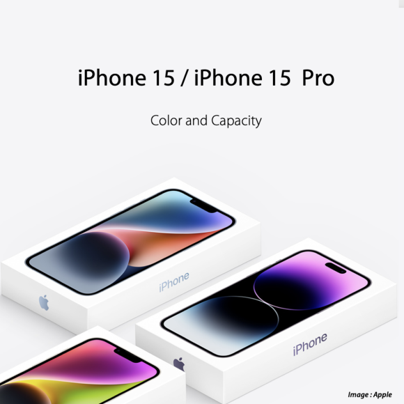 iPhone15/15 Proシリーズの本体カラー名と最小ストレージの予想が掲載