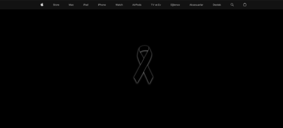 トルコで発生した大地震を受け、Appleは同国の自社サイトを休止。背景を黒に統一