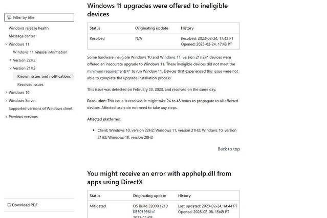 Microsoft、システム要件満たさないWindows 10に誤って11へのアップグレード提供