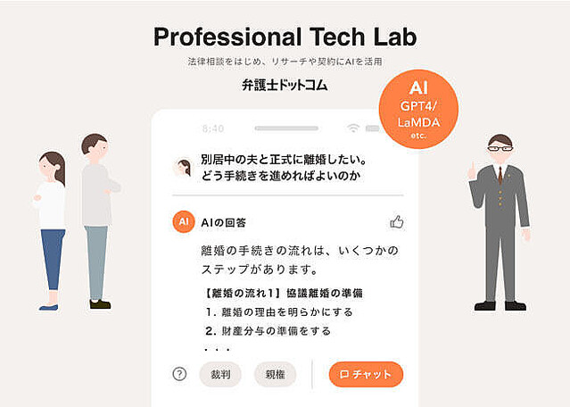 弁護士ドットコム、ChatGPT活用でチャット開発を目指す「Professional Tech Lab」
