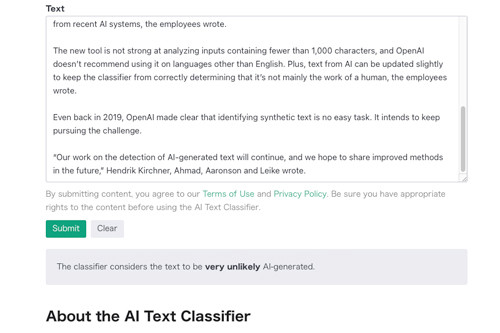 OpenAIが「AI生成テキスト識別」ツール公開、ChatGPTが悪用される懸念に対応
