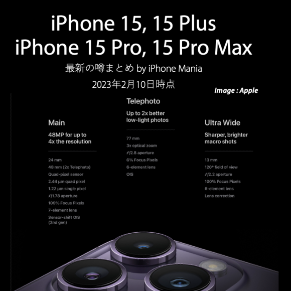 iPhone15/15 Plusの機能に大幅なテコ入れ〜ついに3眼カメラ搭載か