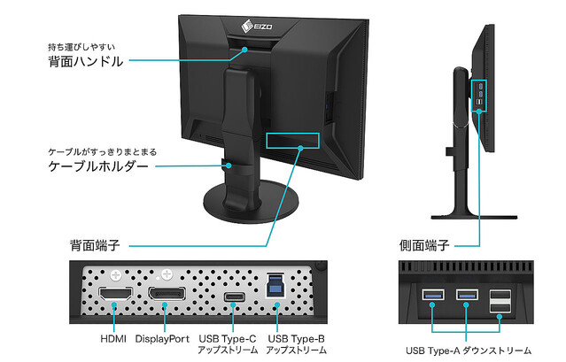 EIZO、USB Type-C搭載24.1型モニター「ColorEdge CS2400S」発売