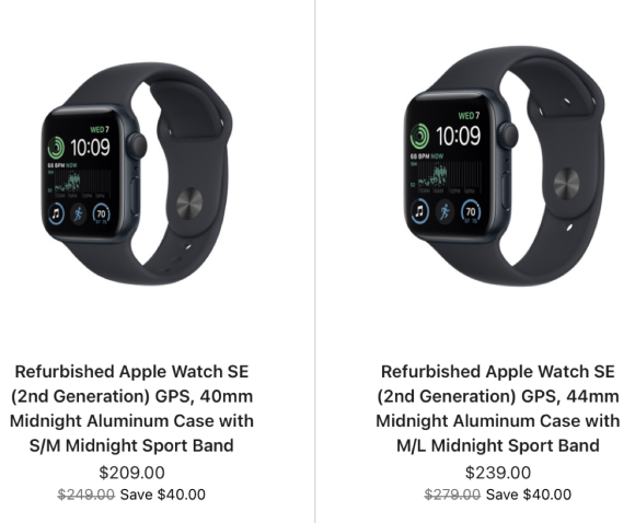 Apple Watch SE（第2世代）の整備済製品の販売が開始〜日本もまもなくか