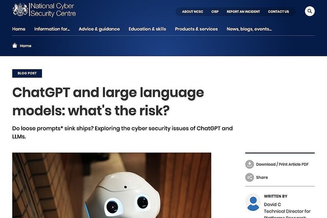 ChatGPTと大規模言語モデルには多くのリスクがある、英当局が注意喚起