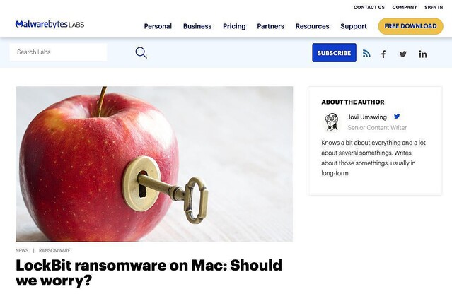 macOSユーザーは「今のところ」心配なし、LockBitランサムウェア