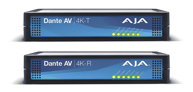 AJA社、コンバーター新製品「Dante AV 4K-T / 4K-R」発表。Dante AV Ultra IPビデオ環境の信号の統合を効率化