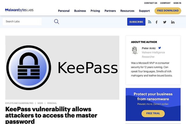 KeePassに重大な脆弱性、マスターパスワードが盗まれる恐れ