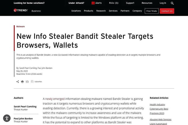 新しい情報窃取型マルウェア「Bandit Stealer」がWebブラウザを狙う