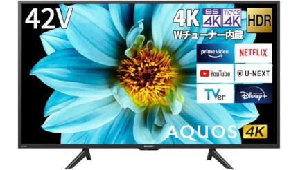 シャープとTVS REGZAの首位争い続く、23年4月に売れた4Kチューナー搭載テレビTOP10 2023/5/15