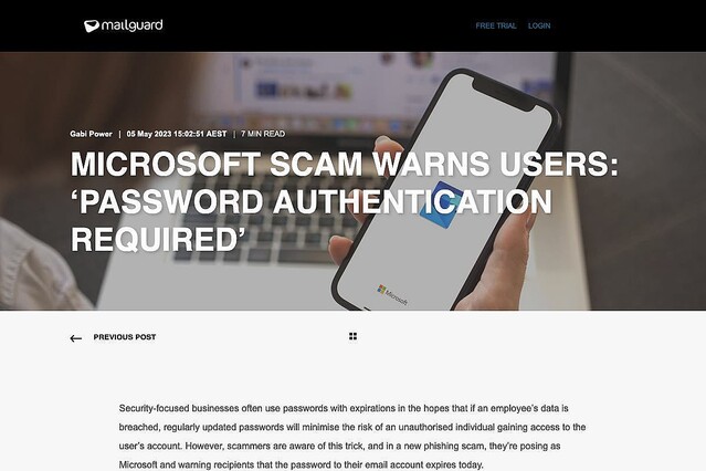 Microsoftを偽るパスワード警告メールに注意、個人情報窃取の恐れ
