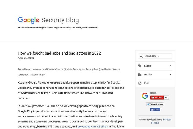 Google、2022年に公開予定だった143万の悪質アプリを阻止