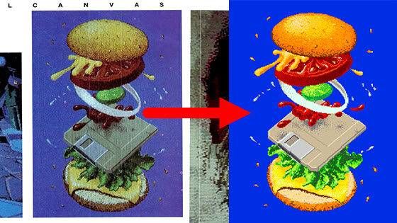 モニター直撮り写真しか残っていない歴史的CGアート「Four-Byte Burger」を完全再現するまでの道のり