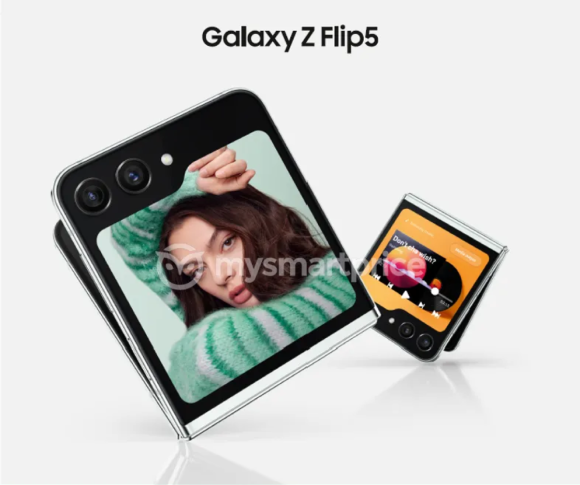 Galaxy Z Flip5の公式画像が流出！？大型カバーディスプレイはアプリ対応