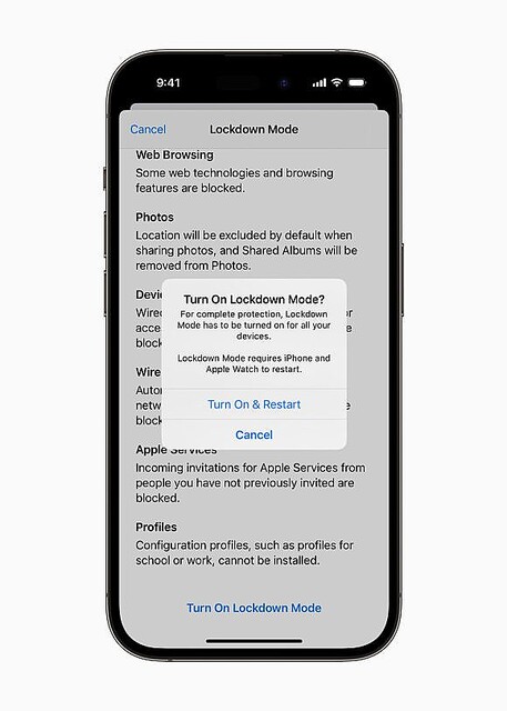 iOS17及びwatchOS10で、Apple Watchがロックダウンモードに対応