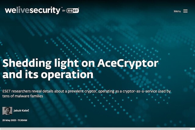 パックしてマルウェアを検出から保護する「AceCryptor」、ESETが詳細報告