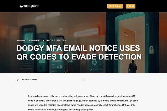 QRコードで検出回避するユニークなフィッシング詐欺に注意、MFA対応も