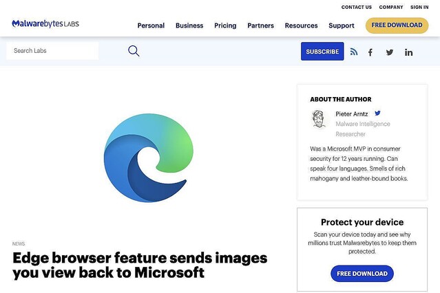 Microsoft Edge開発版、画像のURLをMicrosoftに送る新機能 – プライバシー侵害の懸念