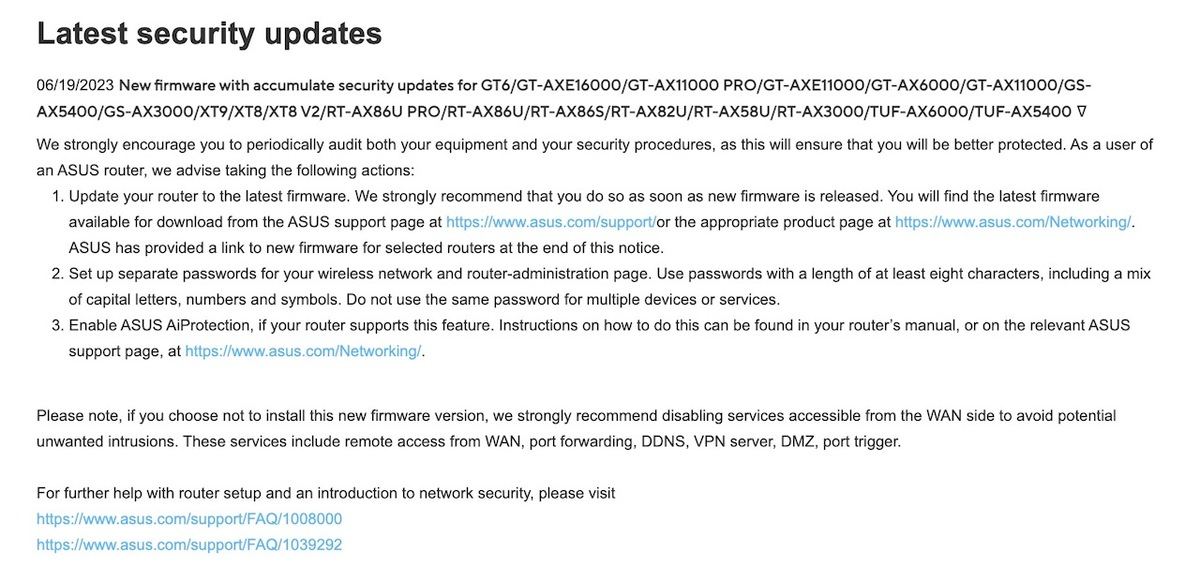 ASUSの複数のWi-Fiルータに複数の脆弱性、ファームウェアのアップデートが必要