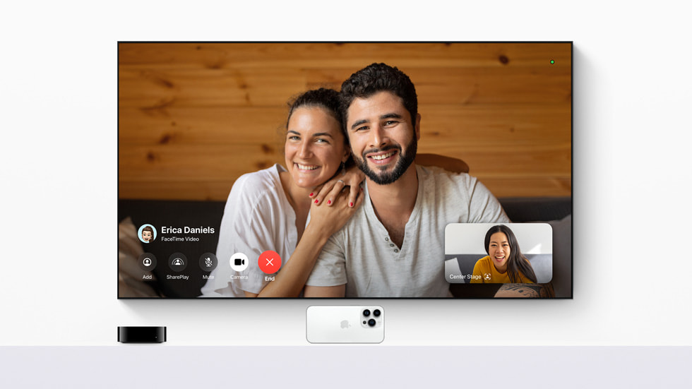 tvOS 17により、家の中で一番大きな画面でFaceTimeとビデオ会議を利用できるようになります