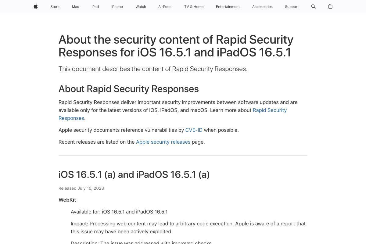 Apple、iPhone・iPad・Mac向けの緊急セキュリティパッチを再配信