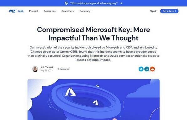 中国の攻撃者によるMicrosoftの署名鍵の窃取、想定以上に大きな影響か