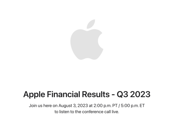 Apple、8月3日に2023年第3四半期の業績を発表