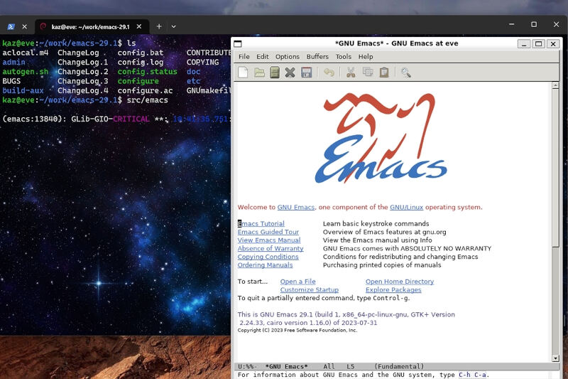GTKフロンドエンドサポートの「GNU Emacs バージョン29.1」リリース