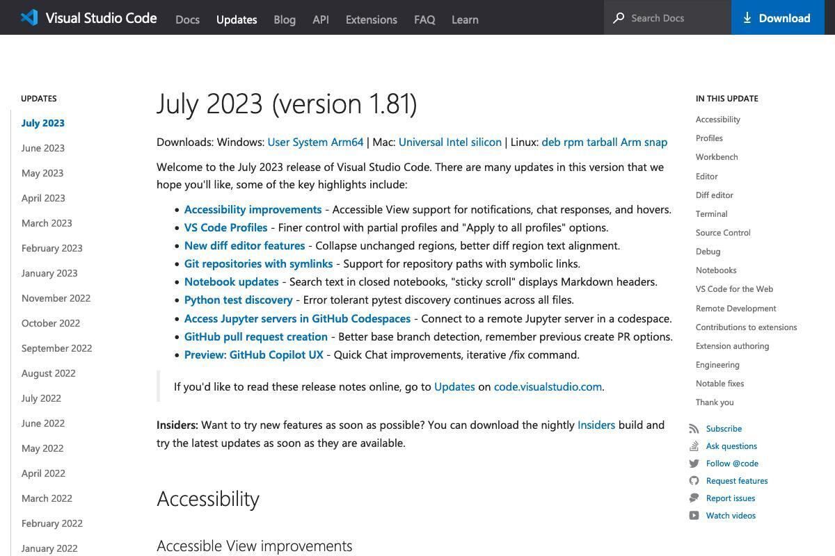 「VSCode 1.81 (2023年7月版)」の新機能と改善点