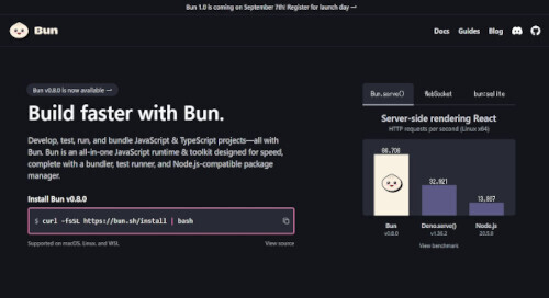 高速JavaScript実行環境「Bun」最新版v0.8.0リリース