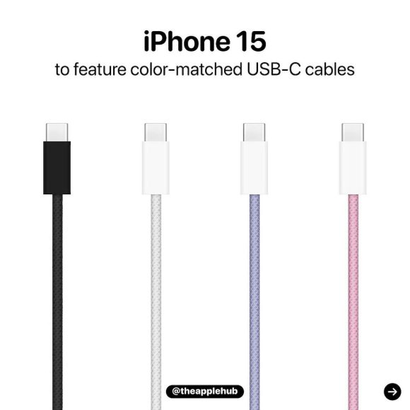 iPhone15用のカラフルな編み込み式ケーブルの長さ判明〜種類は本体カラーと一致？