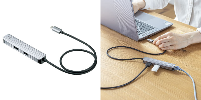 有線LANやHDMIポートを追加できる、USB-C接続のドッキングステーション