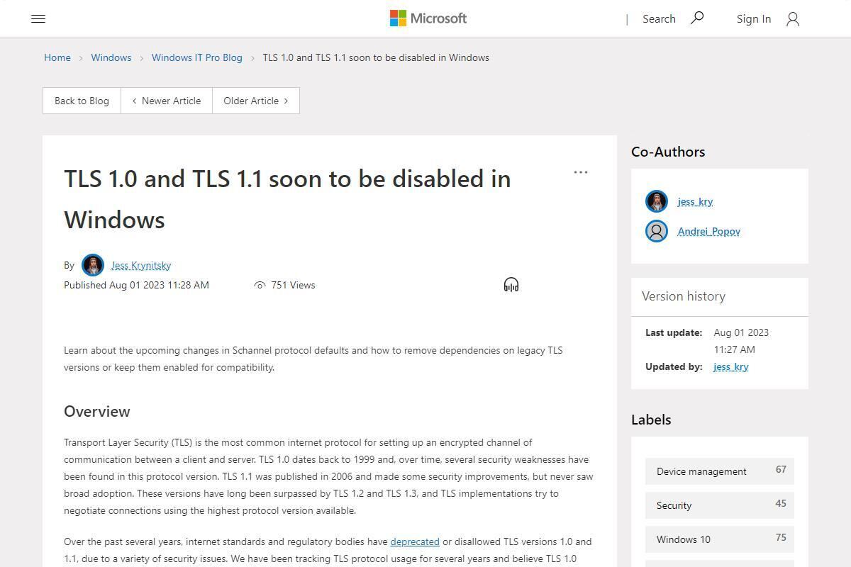 Windows 11がTLS 1.0/1.1のサポートを終了、不具合が予想されるアプリ一覧
