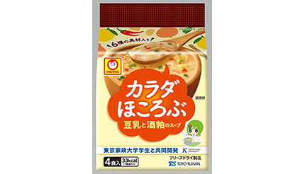 東京家政大学の学生と東洋水産が共同開発、「マルちゃん」豆乳と酒粕のスープ発売