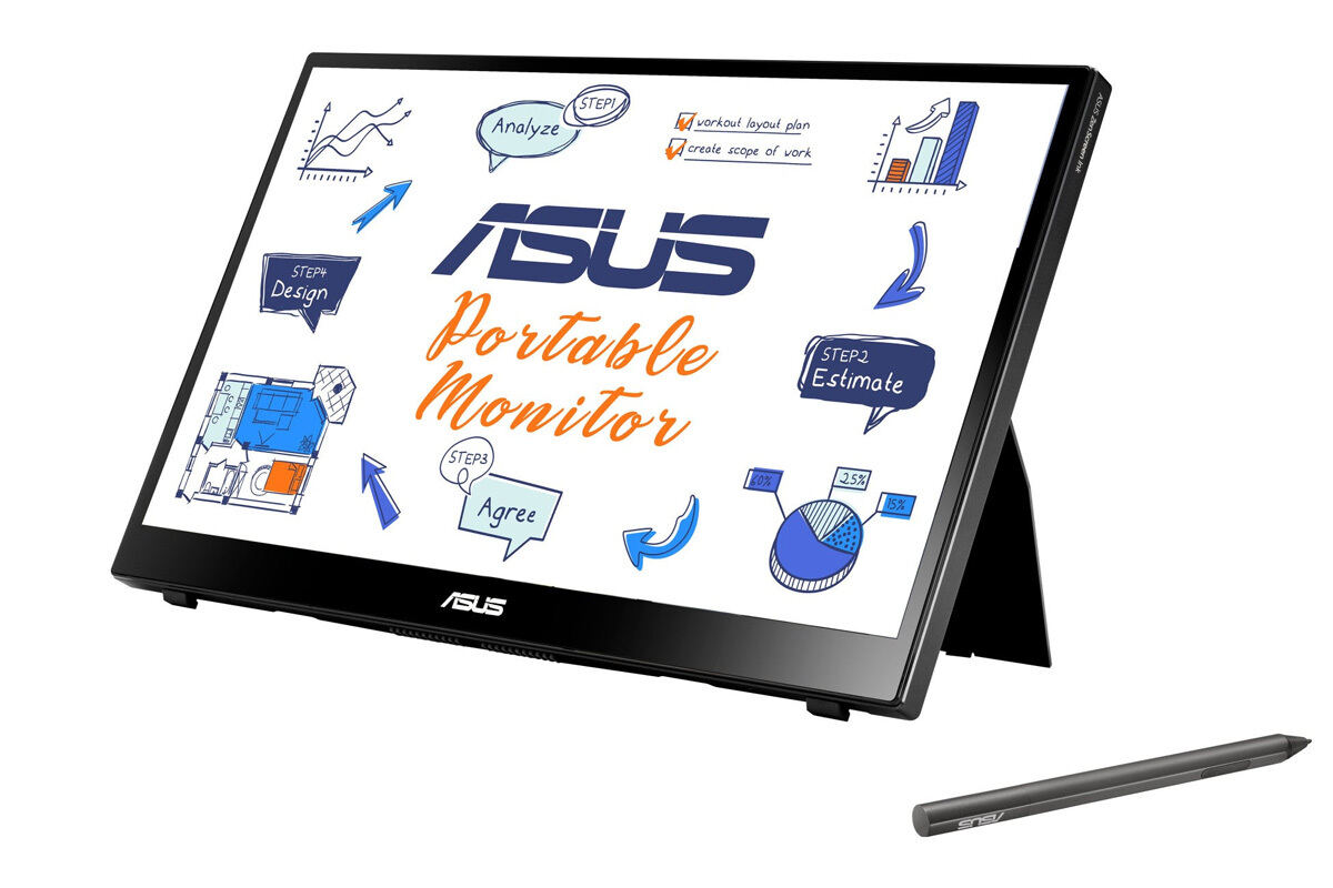 ASUS、USB-Cポート×2やmicroHDMIを備えた14型モバイルディスプレイ
