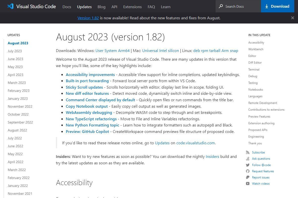 Visual Studio Code 1.82登場、アップデートの注目点は？