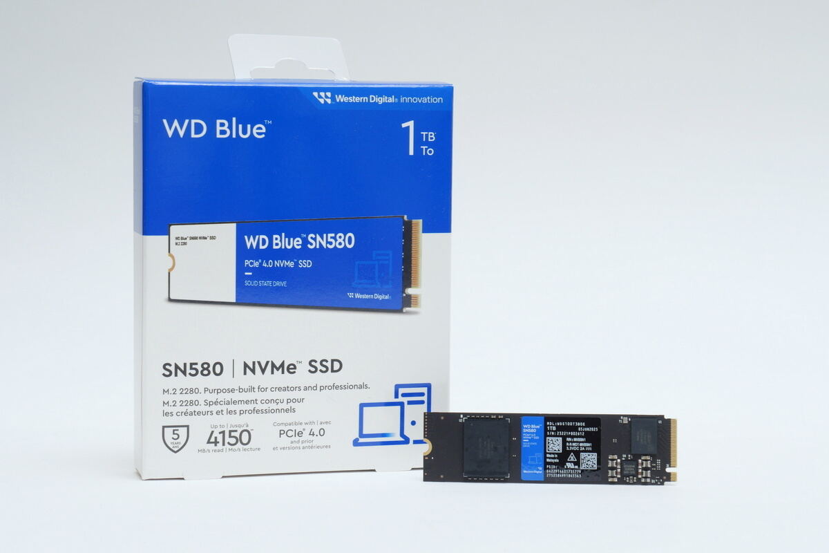 PCIe 4.0ながら速度・発熱控えめ。価格設定も魅力的な「WD Blue SN580 NVMe SSD」レビュー