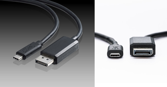 USB Type-CポートをDisplayPortに変換できるアダプタケーブル