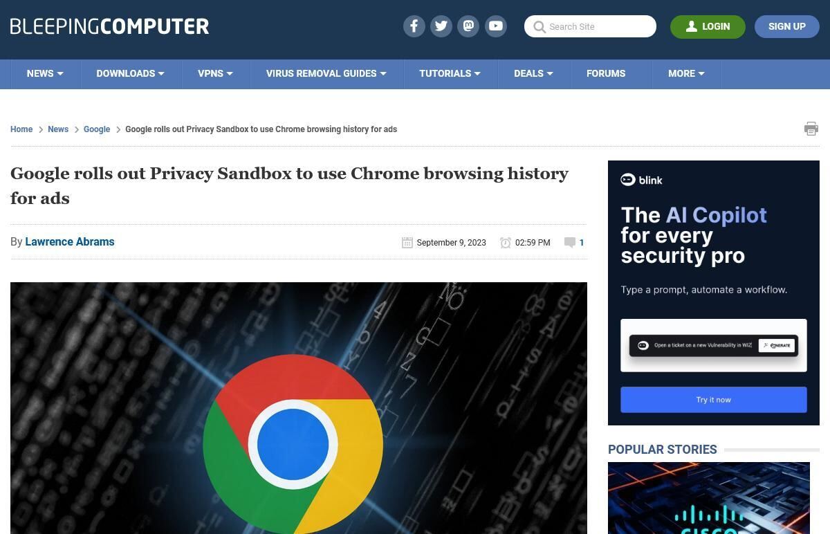 Google、Chromeのブラウジング履歴を広告に利用 – 問題は？
