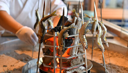 大阪・天満で「天満鮨」開店、囲炉裏のあるオープンキッチンで本格的割烹料理